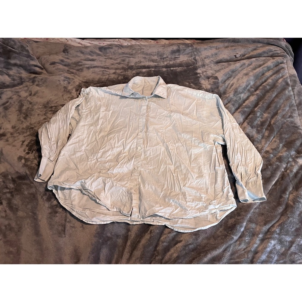 Shinoo World VII Essay Light Blue Oversized Button Down Shirt Long Sleeve